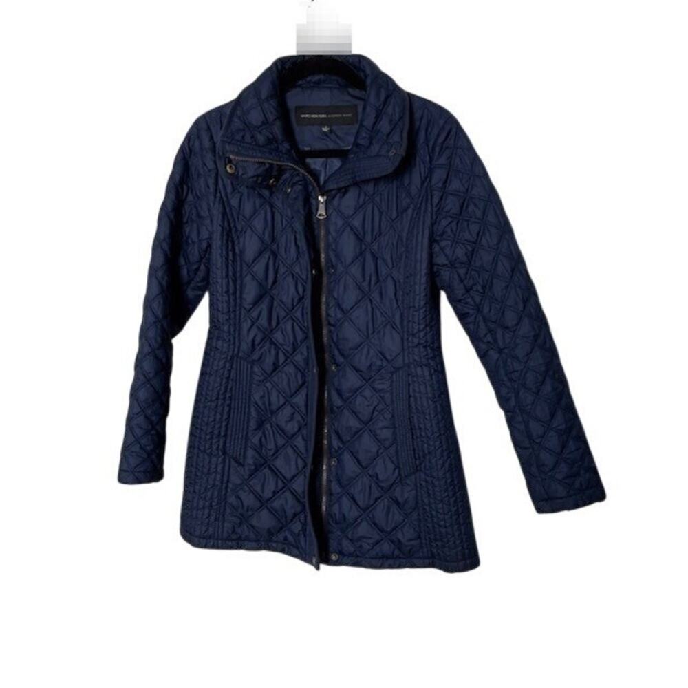 Marc New York Andrew Marc Quilted Jacket Coat Navy Blue Lightweight SMALL